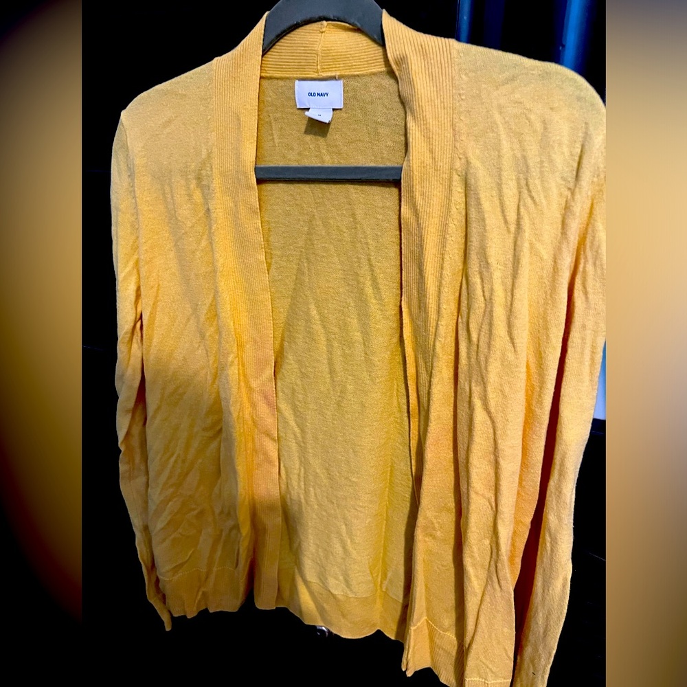 Yellow cardigan